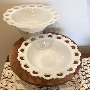 2 anchor hocking? White milk glass bowls